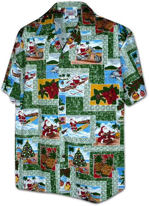 Santa Yesterday & Today Men's Hawaiian Shirt